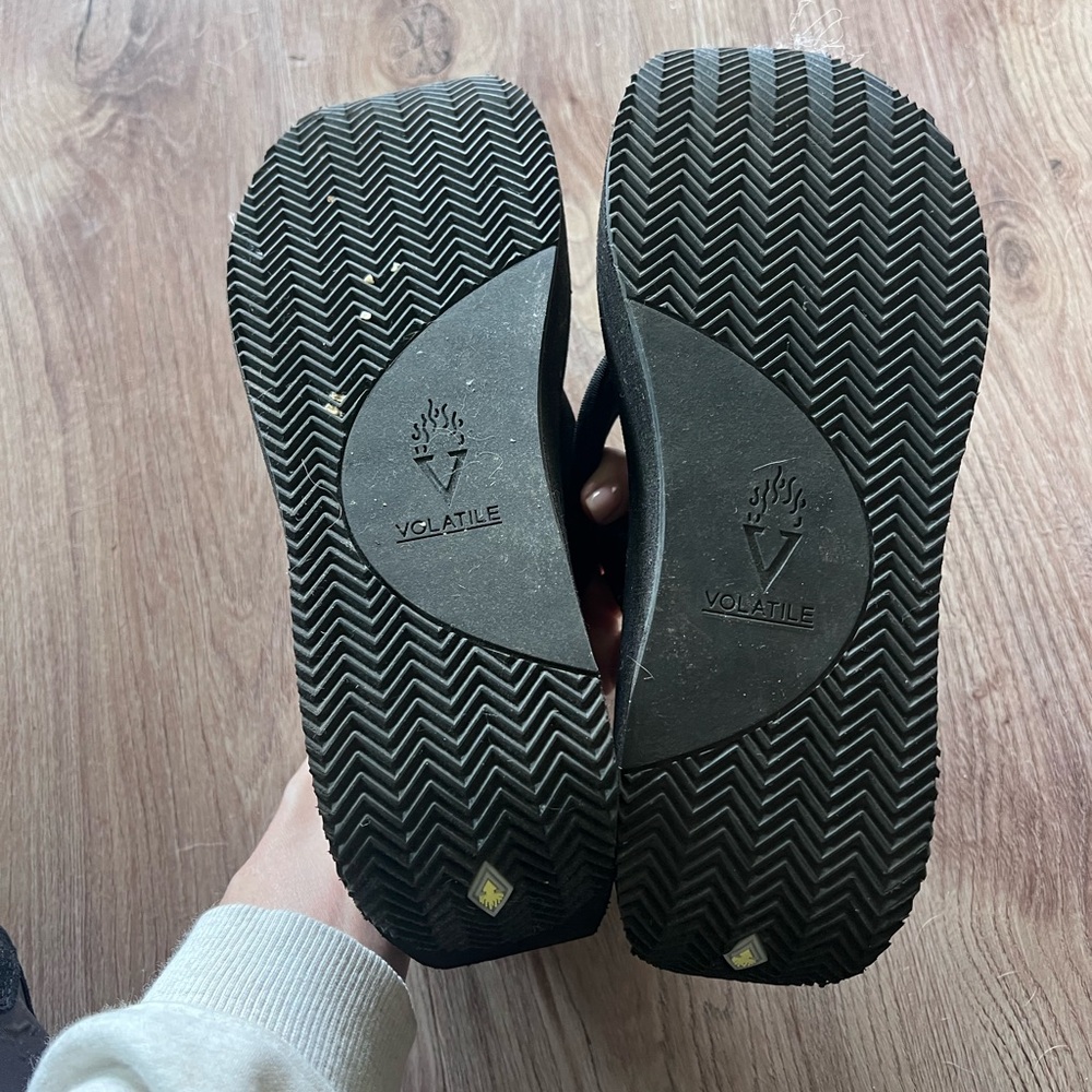 Volatile Black Platform Sandals - image 4